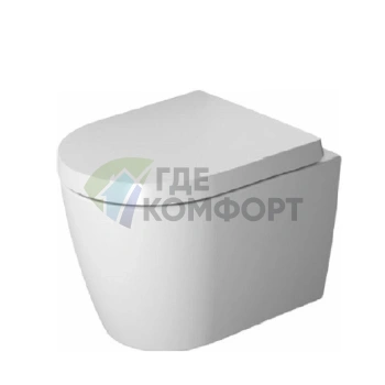 Унитаз подвесной Duravit ME by Starck Compact Rimless с сиденьем микролифт, белый (253009+002019)) - фото 1