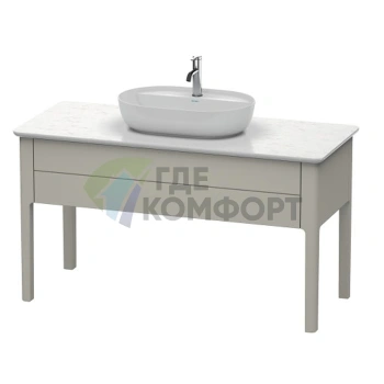 Напольная тумба Duravit Luv с выдвижным ящиком, 743x1388x570 мм, шелковисто-матовый серо-коричневый (LU956106060) - фото 1