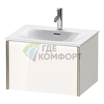 Подвесная тумба Duravit XViu 610x800x480 мм для раковины, белый глянцевый/champagne matt (XV40320B122) - фото 1