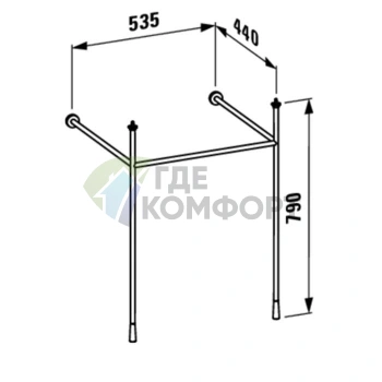 Консоль для раковины Laufen Kartell 810334/5, 53,5x44x79 см, черный матовый (3.8533.5.450.000.1) - фото 2