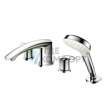 Смеситель для ванны TOTO GM с ручным душем, 4 отверстия, хром (TBG09202R) - фото 1