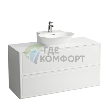 Подвесная тумба Laufen New Classic 1180 мм с двумя ящиками, белая глянцевая (для раковины 816852) (4.0602.4.085.631.1) - фото 1