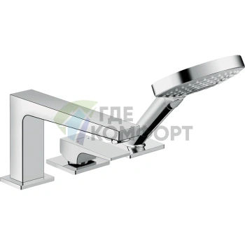 Смеситель для ванны Hansgrohe Metropol с ручным душем, хром (32551000) - фото 1