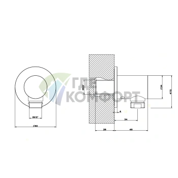 Смеситель GESSI 316 с подключением 1/2 дюйма, цвет сталь матовая (54269#239) - фото 2