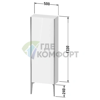 Подвесной шкаф Duravit XViu 1330 мм с зеркалом, цвет walnut dark/черный матовый (XV1316RB221) - фото 2