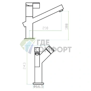 Смеситель Zorg Inox Lumen для кухни с высоким изливом - фото 2