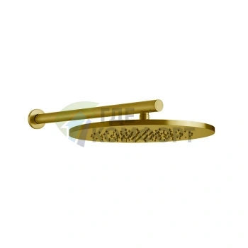 Верхний душ GESSI 355 мм с настенным держателем 450 мм в цвете Brushed Brass PVD (54148#727) - фото 1