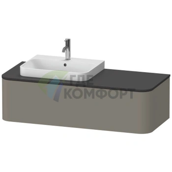 Тумба подвесная Duravit Happy D.2 Plus 354x1300x550мм, 1 ящик, цвет Stone Grey Satin Matt (HP4942L9292) - фото 1