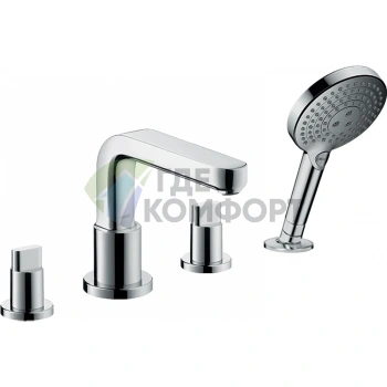 Смеситель для ванны Hansgrohe Metris S с ручным душем 3jet (хром) (31443000) - фото 1