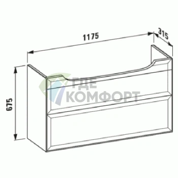 Подвесная тумба Laufen New Classic с 2 ящиками, 1180x320x670 мм, глянцевый белый (4.0605.2.085.631.1) - фото 2