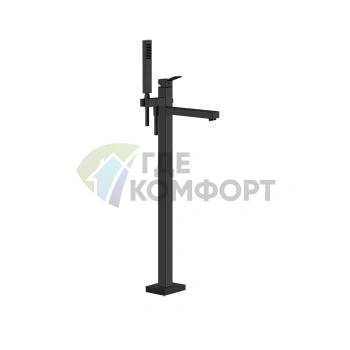 Напольный смеситель для ванны Gessi Rettangolo с ручным душем, цвет Black XL (53129#299) - фото 1