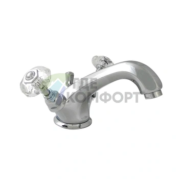 Смеситель для раковины Nicolazzi Teide с донным клапаном и хромированными ручками Crystal Handle (1932CR15) - фото 1