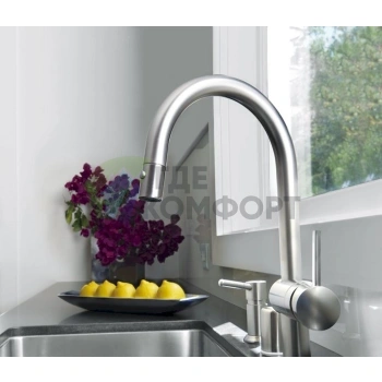 Смеситель Grohe Minta для кухни с выдвижной лейкой и однорычажным управлением - фото 2