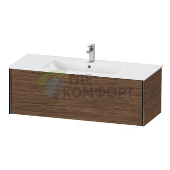 Подвесная тумба Duravit XViu 1210 мм, цвет Walnut Dark/черный матовый (XV40280B221) - фото 1