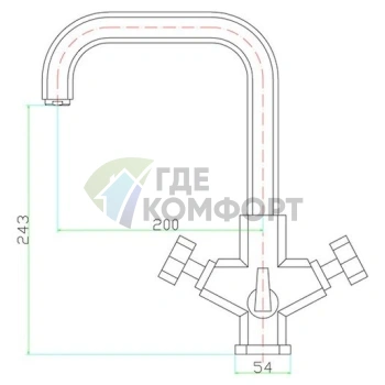 Кухонный смеситель Zorg Inox Duxe - фото 2