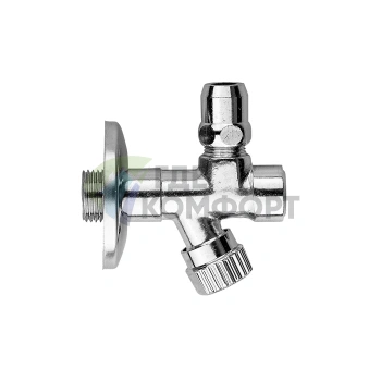 Угловой вентиль с фильтром Gattoni Accessori 1/2 x 3/8 без цанговых гаек, хром (1220/00C0) - фото 1