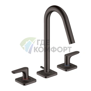 Стильный смеситель AX Citterio M для раковины в цвете шлифованный черный хром (34133340) - фото 1