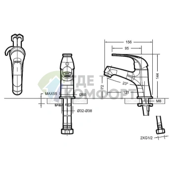 Смеситель для раковины Bravat Fit F1135188CP-RUS - фото 2