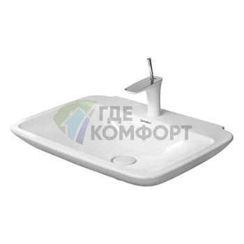 Раковина Duravit PuraVida без перелива 700x500 мм, белая, с глубокой чашей и выпуском (2701700030) - фото 3