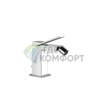 Смеситель для биде Gessi Rettangolo K: настенный, хром, с донным клапаном (53007#031) - фото 1