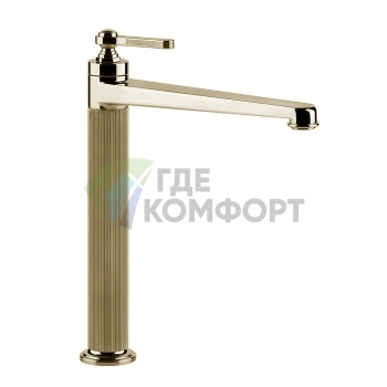 Смеситель GESSI VENTI20 для раковины — высокий однорычажный, цвет Brass PVD с донным клапаном (65003#710) - фото 1