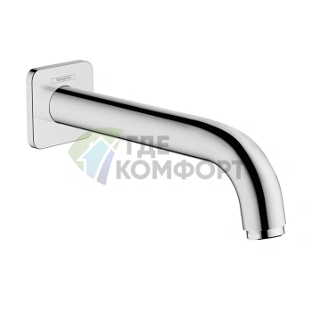 Излив для ванны Hansgrohe Vernis Shape 204 мм, настенный, хром (71460000) - фото 1