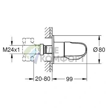 Термостатический смесительный вентиль Grohe Grohtherm 1000 New 19981000 - фото 2