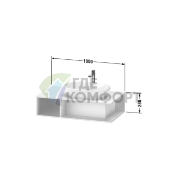 Подвесная тумба Duravit D-Neo Compact, 260x1000x550 мм, Black Oak (DE495901616) - фото 2