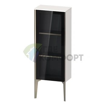 Подвесной шкаф Duravit XViu со стеклянной дверью, 890x400x240 мм, белый глянцевый/champagne matt (XV1360LB122) - фото 1