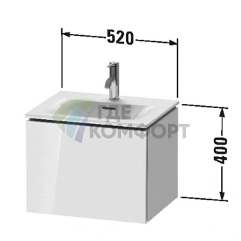 Тумба подвесная Duravit L-Cube White High Gloss 400x520x421 мм с выдвижным отделением (LC613402222) - фото 2