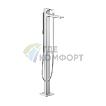 Смеситель для ванны напольный Hansgrohe Metropol с вакуумным переключателем и ручным душем 2jet (74532000) - фото 1