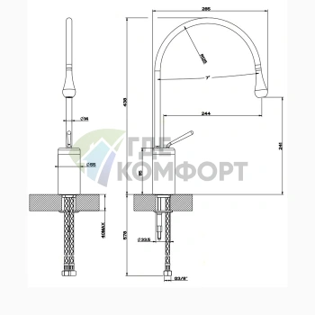 Смеситель для раковины Gessi Goccia высокий, хром (33605#031) - фото 2