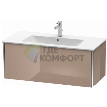 Консоль для раковины Duravit XSquare 1010 мм с выдвижным ящиком, цвет глянцевый капучино (XS407308686) - фото 1