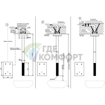 Электронный потолочный смеситель GESSI 316 TRAME для раковины, цвет Steel Brushed (54324#239) - фото 2
