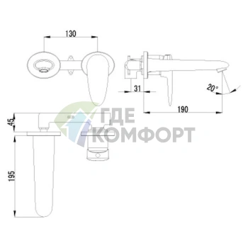Смеситель для умывальника Lemark Status LM4426C со встроенным краном - фото 3