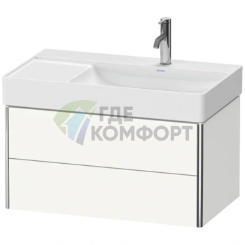 Тумба подвесная Duravit XSquare 234980 для раковины справа, 2 ящика, White High Gloss, 397x784x460 мм (XS416902222) - фото 1