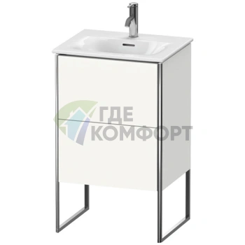 Напольная тумба Duravit XSquare под раковину с двумя ящиками, цвет White High Gloss (XS452102222) - фото 1