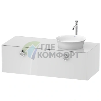 Подвесная тумба Duravit White Tulip, 408x1300x550 мм, белый глянец, с ящиком (WT4982R8585) - фото 1
