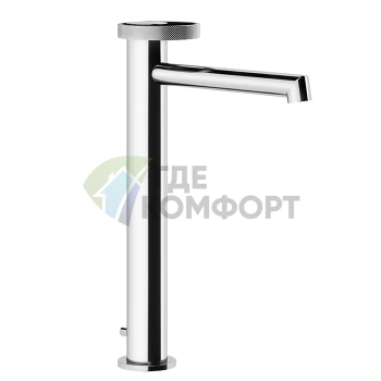 Высокий смеситель Gessi Anello для раковины с длинным изливом и донным клапаном в хроме (63305#031) - фото 1