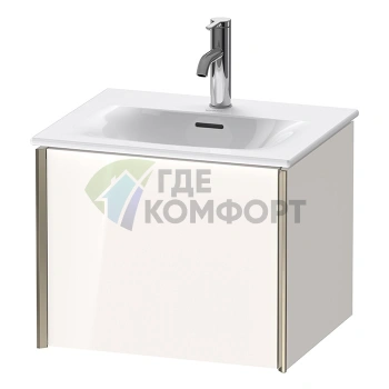 Подвесная тумба Duravit XViu 510x420х397 мм для раковины, белый глянцевый/champagne matt (XV40310B122) - фото 1