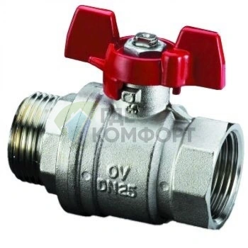 Кран шаровый 1 НВ маховик из алюминия Optibal Oventrop - фото 1