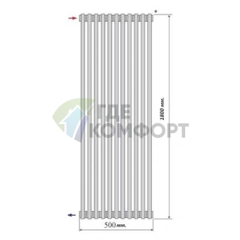 Радиатор стальной трубчатый Purmo Delta Laserline VLO 2180 1800х500 10 секций с нижней подводкой - фото 3