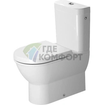 Бачок унитаза Duravit Darling с системой двойного смыва, нижним подключением и хромированной кнопкой, белый (931100005) - фото 1