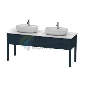 База для двух раковин Duravit Luv, 743x1788x570 мм, 2 выдвижных ящика, темно-синий шелковисто-матовый (LU9562B9898) - фото 1