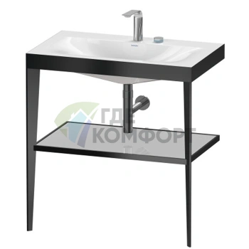 Консоль напольная Duravit XViu с раковиной и полкой, 850x800x480 мм, цвет black matt/crome (XV4715EB210) - фото 1