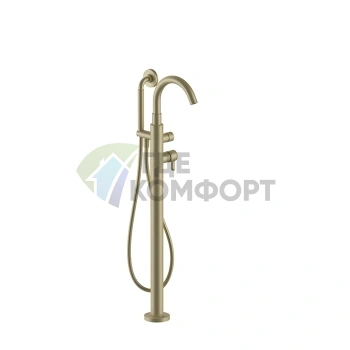 Смеситель напольный для ванны Fantini Icona Classic с ручной лейкой в матовом золоте PVD (53 P6 R080B) - фото 1