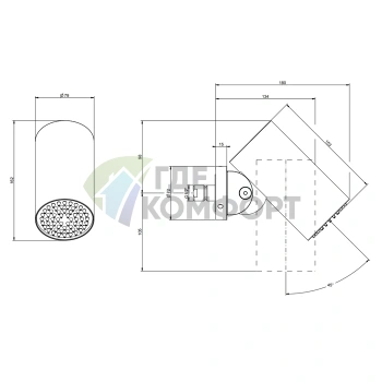 Верхний душ GESSI 316 FLESSA с тропическим ливнем и настенным креплением (57203#707) - фото 2
