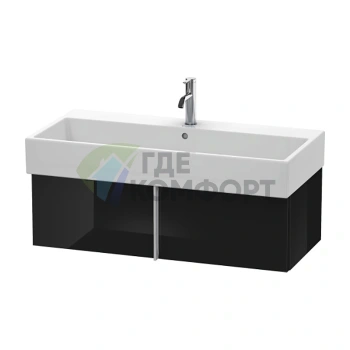 База под раковину Duravit VA с выдвижным ящиком, глянцевый черный, 298x984x431 мм (VA612804040) - фото 1