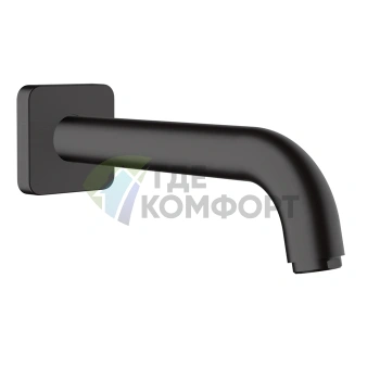 Излив для ванны Hansgrohe Vernis Shape 204 мм, настенный, черный матовый (71460670) - фото 1