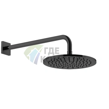 GESSI Rilievo шарнирная душевая головка для настенного монтажа 250 мм цвет Nero XL (59148#299) - фото 1